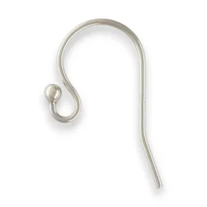 🆕🔗 Earhook / Shepherd Hook (Heavy #2 with Beaded End) in Sterling Silver | Pair 💍💍