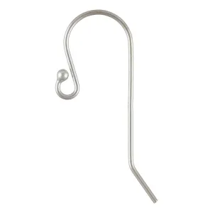 🆕🔗 Earhook / Shepherd Hook (Medium #2 with Beaded End, Long) in Sterling Silver | Pair 💍💍