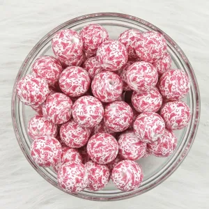 15mm pink cowboy hats and boots Printed Silicone Beads 15mm