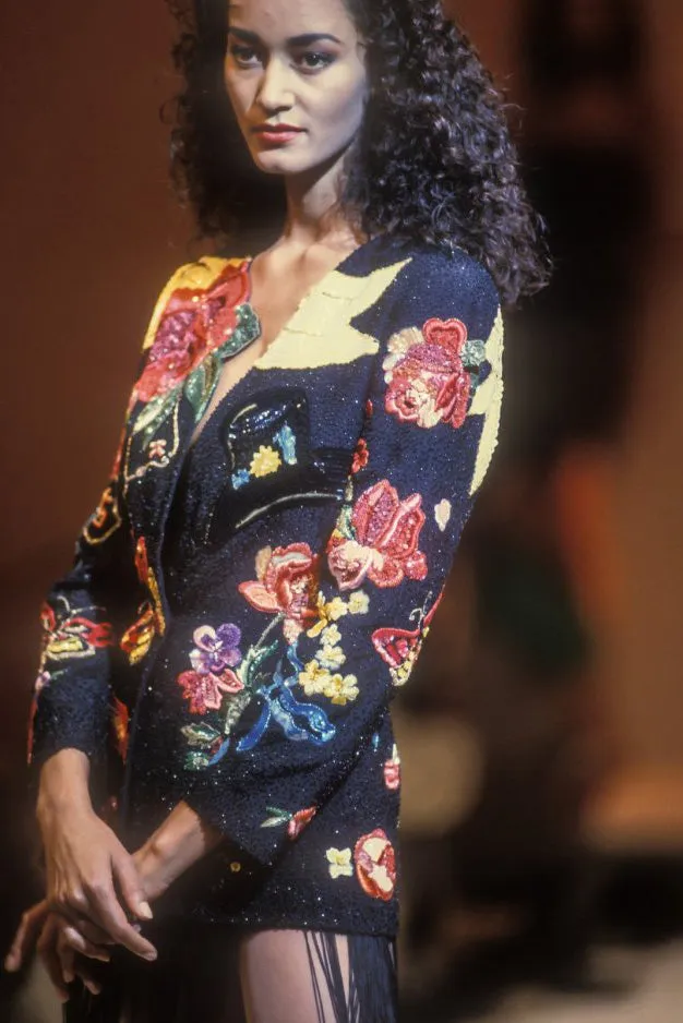 1991 S/S Floral Matador Beaded Jacket