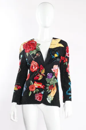 1991 S/S Floral Matador Beaded Jacket