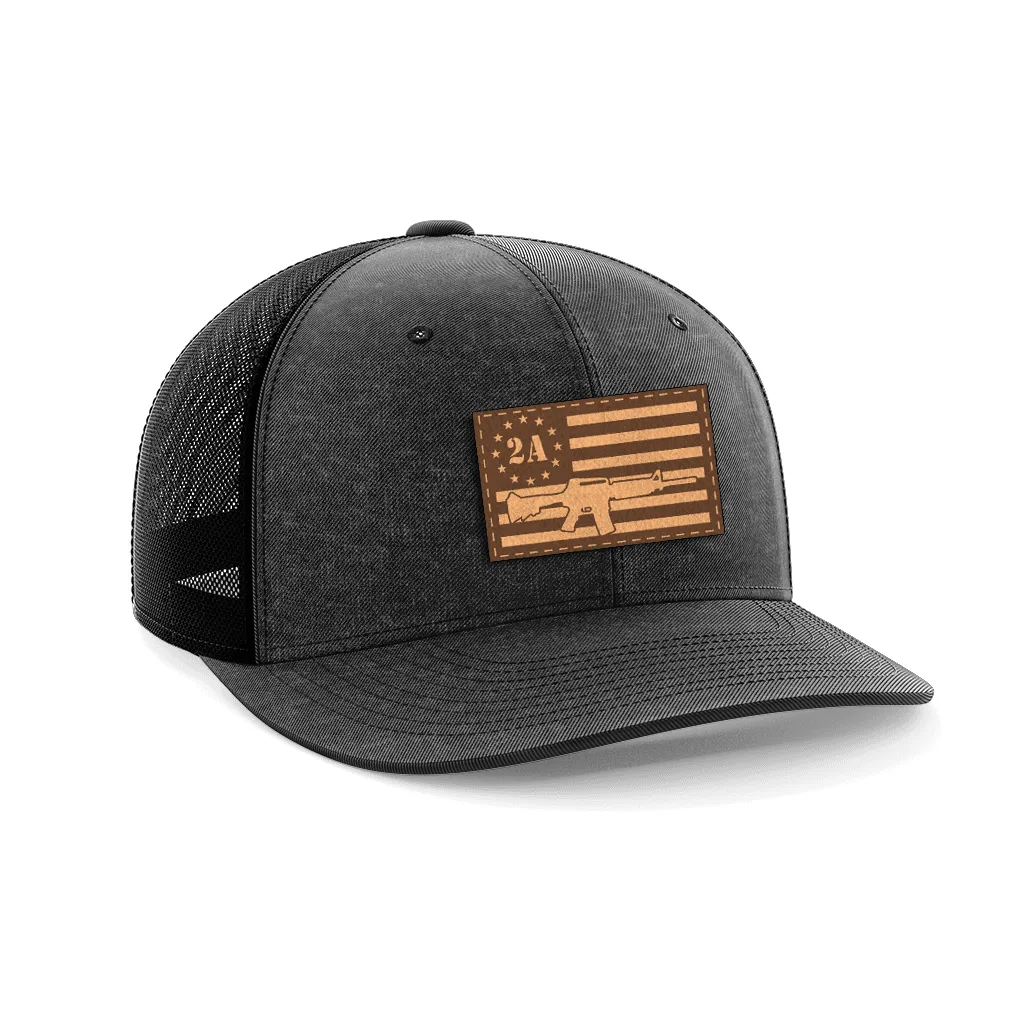 2nd Amendment AR15 Leather Patch Hat