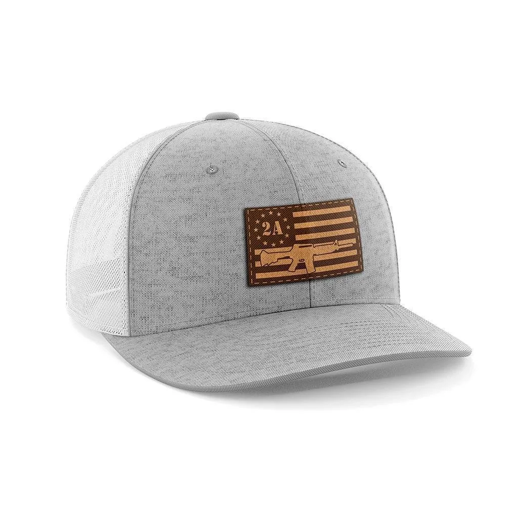 2nd Amendment AR15 Leather Patch Hat