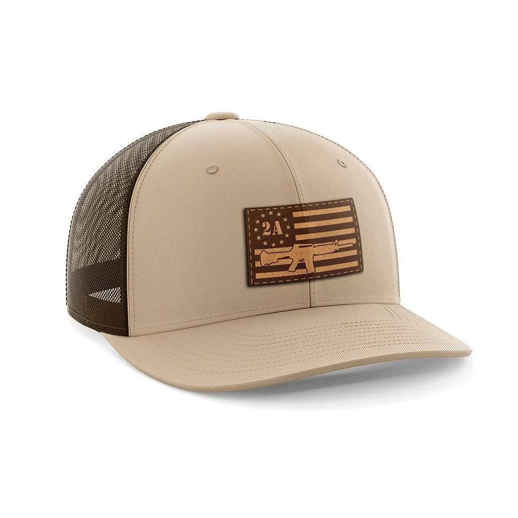 2nd Amendment AR15 Leather Patch Hat