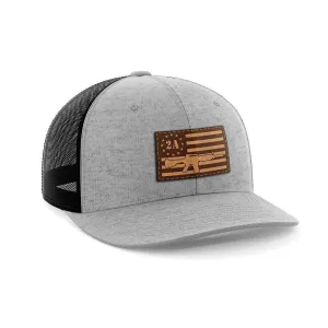 2nd Amendment AR15 Leather Patch Hat