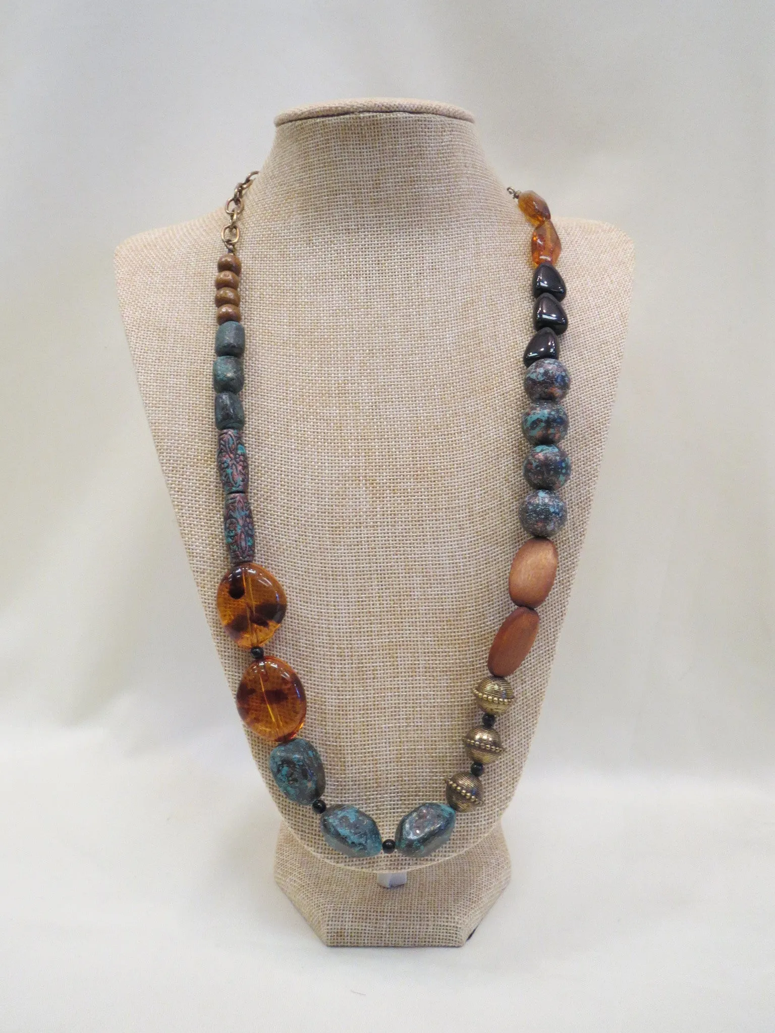 ADO | Turquoise & Wood Beaded Necklace