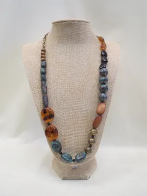 ADO | Turquoise & Wood Beaded Necklace