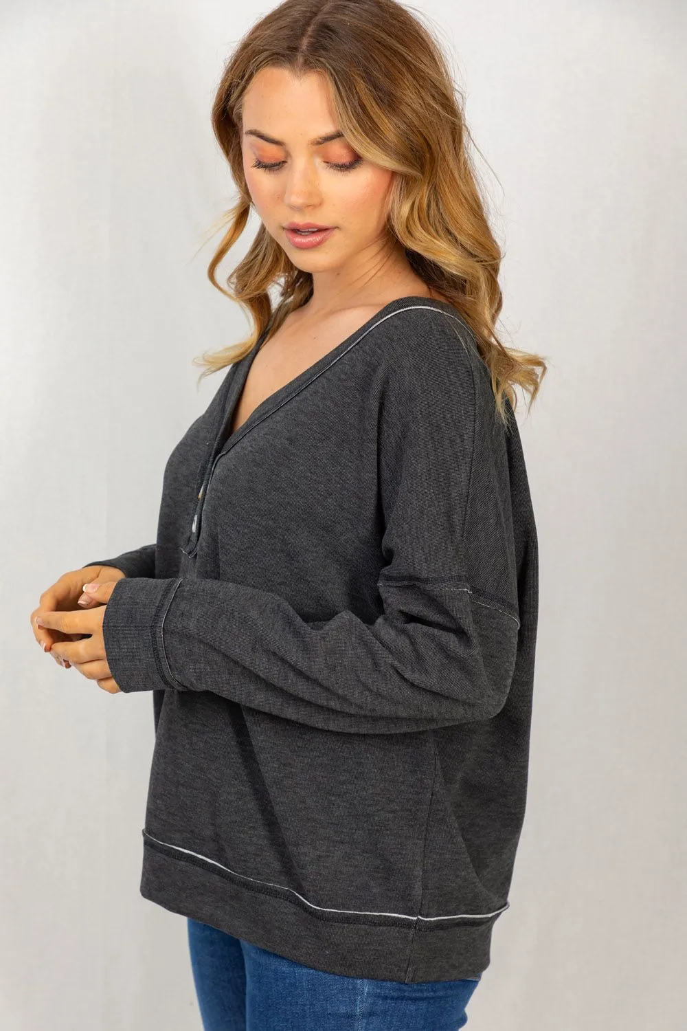 All Snuggled Up Long Sleeve Top-2 Colors Available