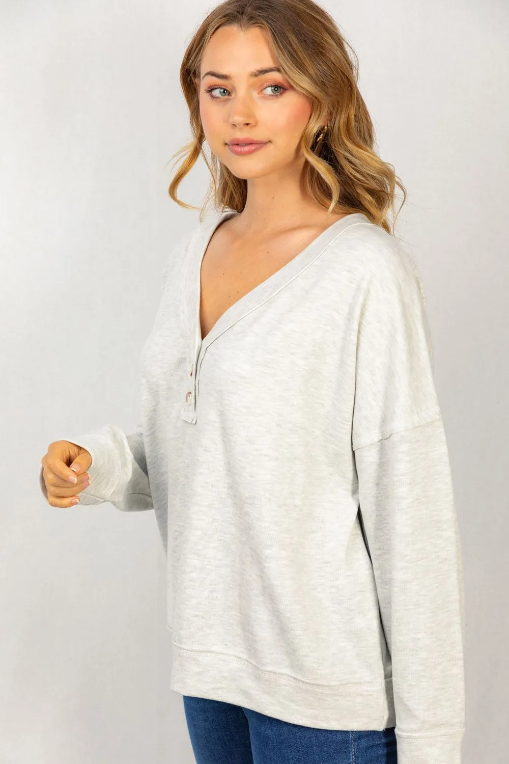 All Snuggled Up Long Sleeve Top-2 Colors Available