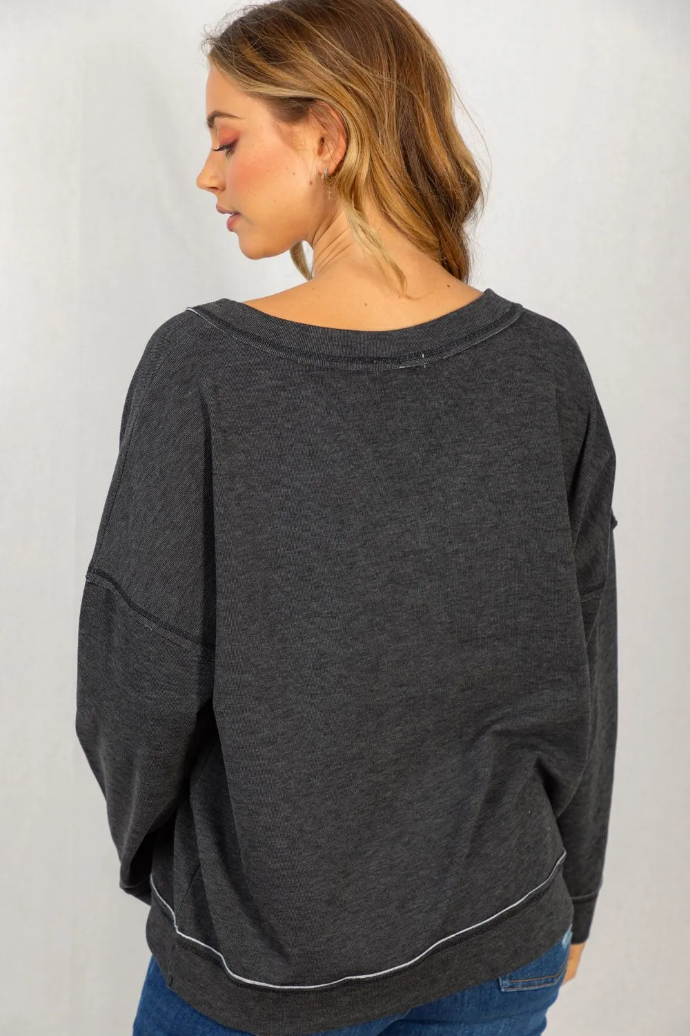 All Snuggled Up Long Sleeve Top-2 Colors Available