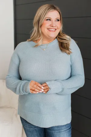 Be Fashionable Knit Sweater- Dusty Blue