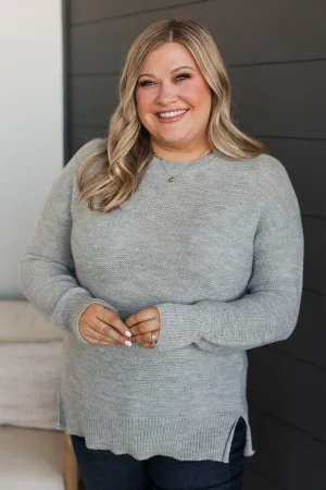 Be Fashionable Knit Sweater- Light Grey