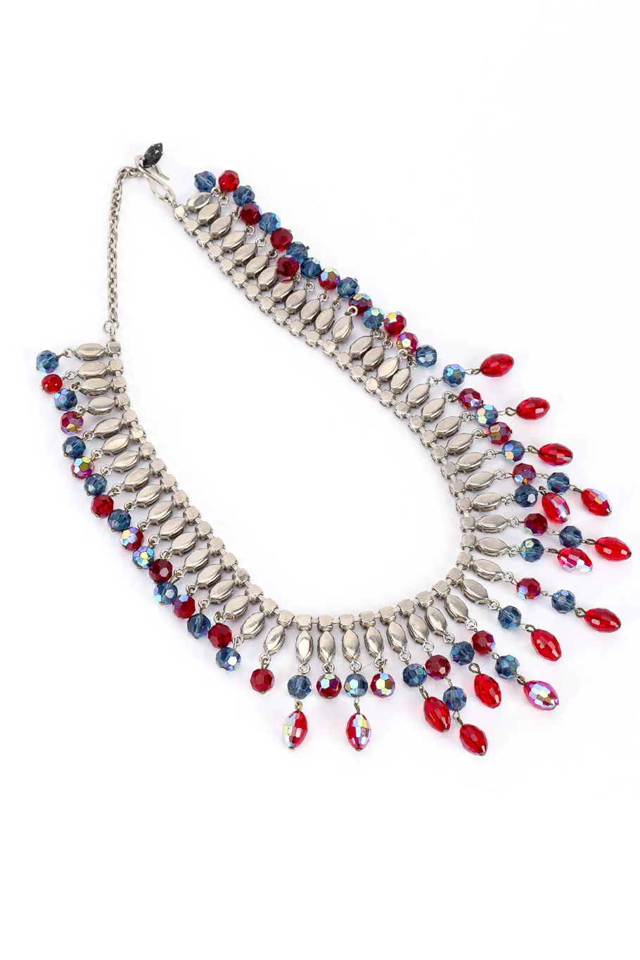 Beaded Dangle Crystal Collar Necklace