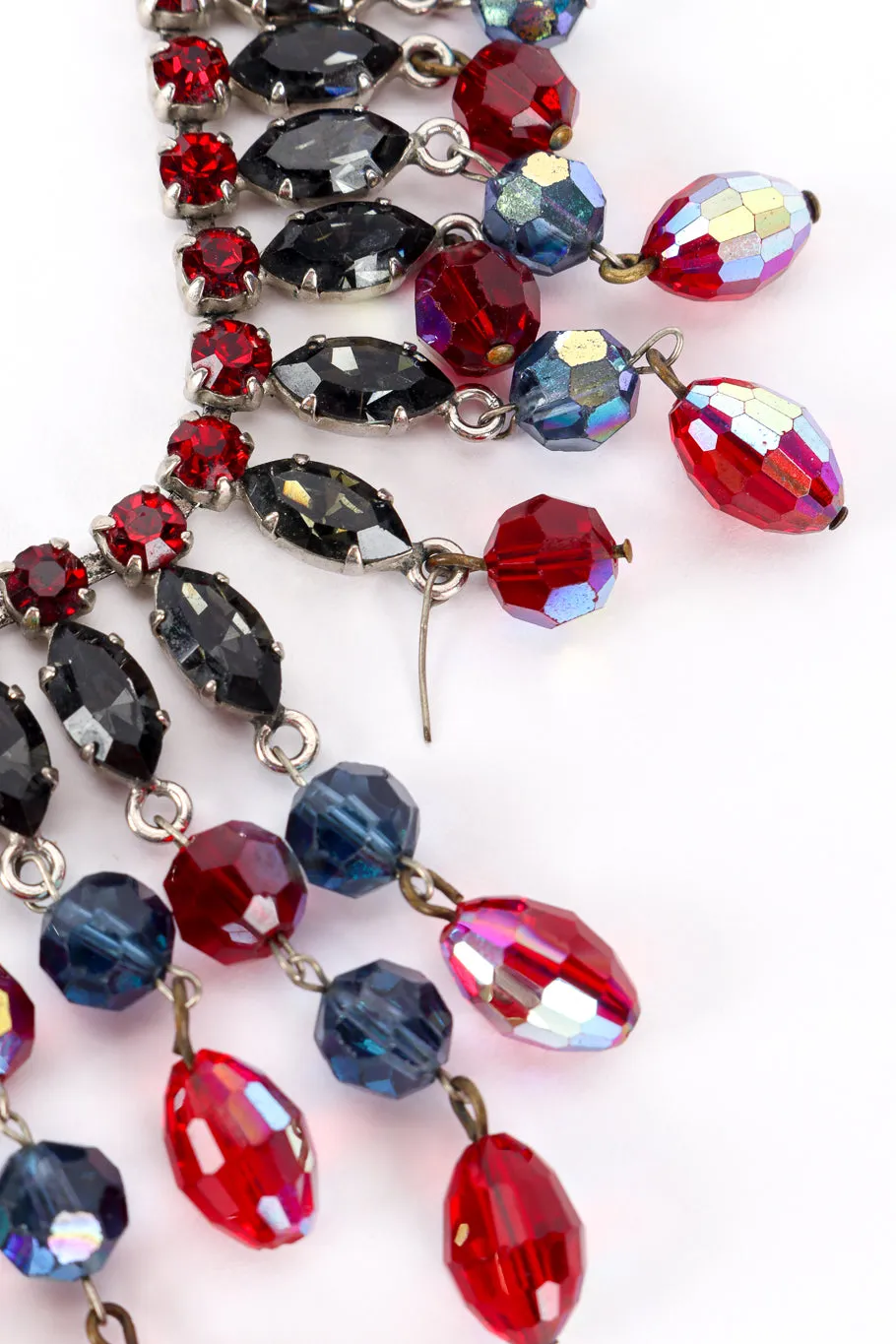 Beaded Dangle Crystal Collar Necklace