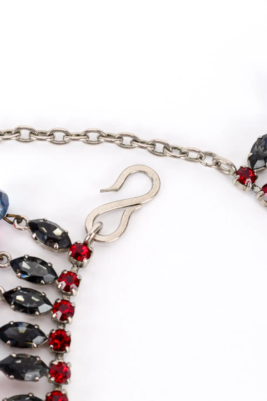 Beaded Dangle Crystal Collar Necklace