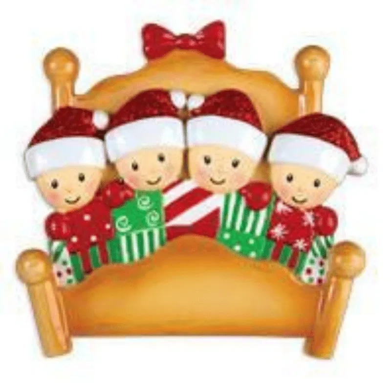 Bed Family (4) Decoration, Personalised Gift