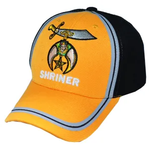 Black and Gold SHRINER Baseball Cap for Freemasons Shriners Masons Headwear