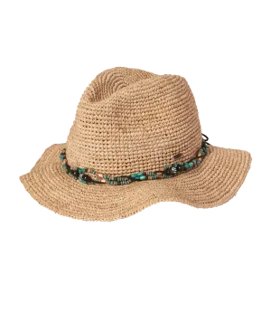Bora Bora Safari Hat in Natural/Turquoise