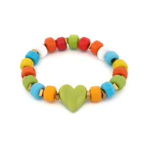 Colorful Harmony Heart Beaded Bracelet