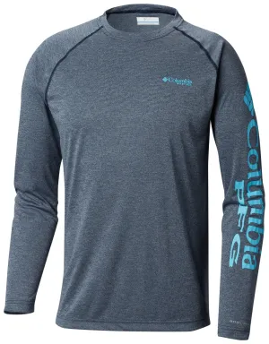 Columbia PFG Terminal Tackle Heather Long Sleeve Mens Shirt Dark Mountain