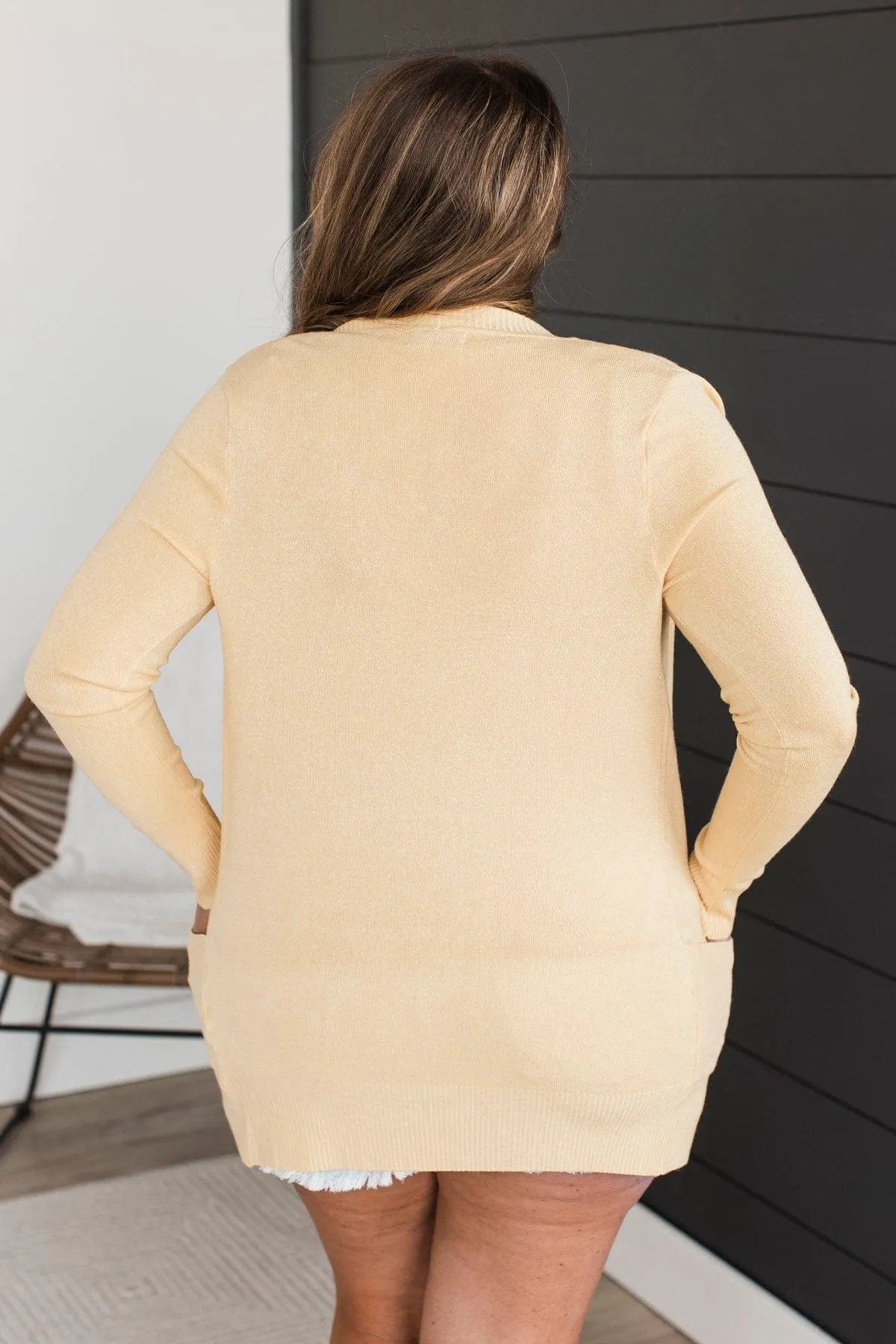 Comfortable With Myself Knit Cardigan- Light Yellow