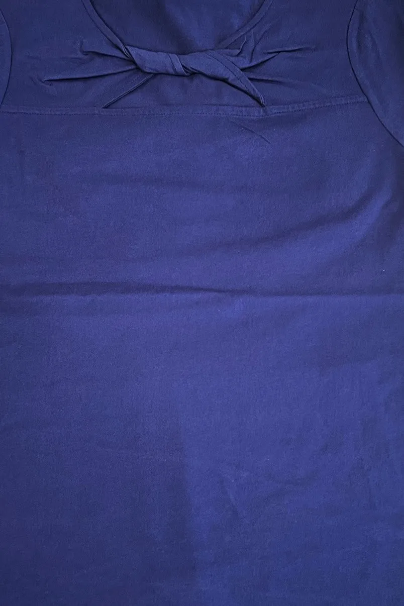 Cotton Jersey Twist Neck 3/4 Sleeve Tee