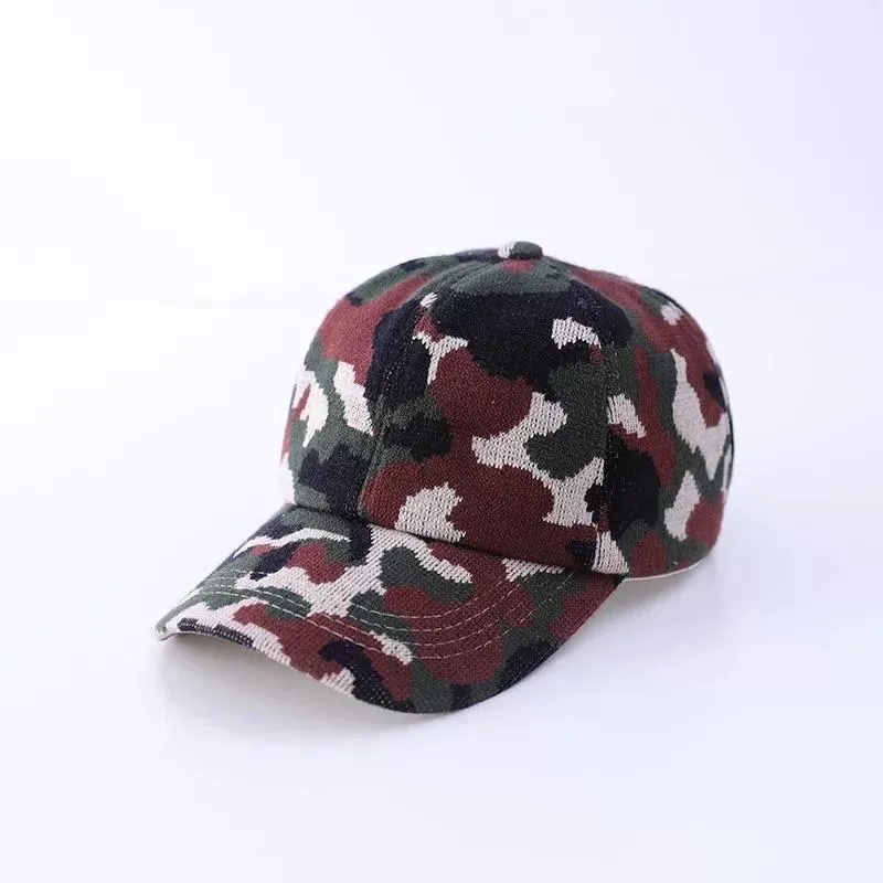 Crochet Knitted Camo Hats with Criss-Cross Back -- 2 Colors!
