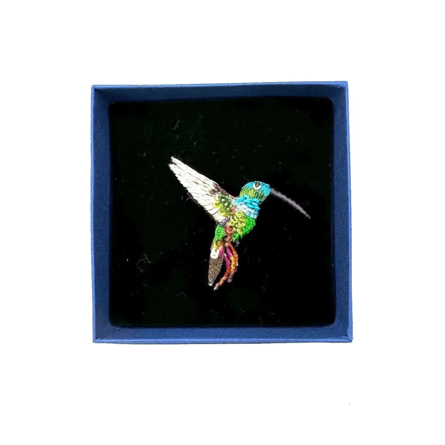 Emerald Chin Hummingbird Brooch Pin