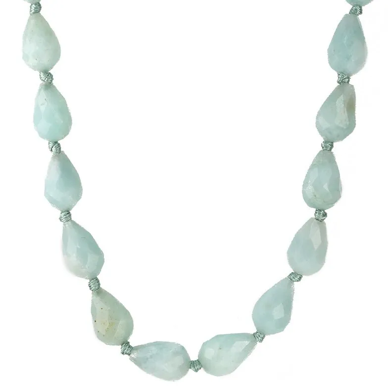 Faceted Teardrop Amazonite Beaded Necklace