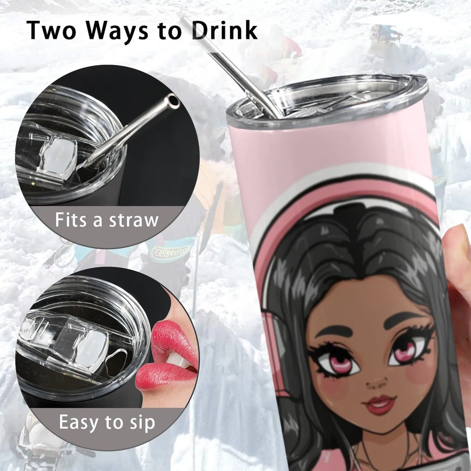 Gamer Girl 20oz Tall Skinny Tumbler with Lid and Straw