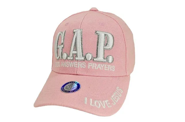 G.A.P. (God Answers Prayers) Baseball Cap - Light Pink