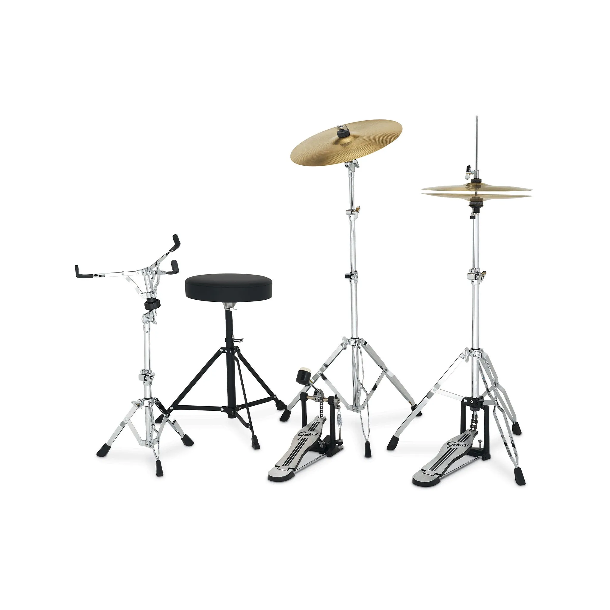 Gretsch RGE625GS Renegade 5-Piece Drum Kit w/Hardware Cymbals(13H 15CR), Grey Sparkle