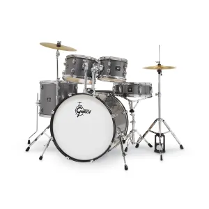 Gretsch RGE625GS Renegade 5-Piece Drum Kit w/Hardware Cymbals(13H 15CR), Grey Sparkle