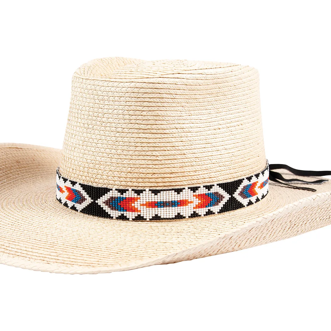 Hat Band 15 Bead Suede Tie End
