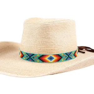 Hat Band 15 Bead Suede Tie End