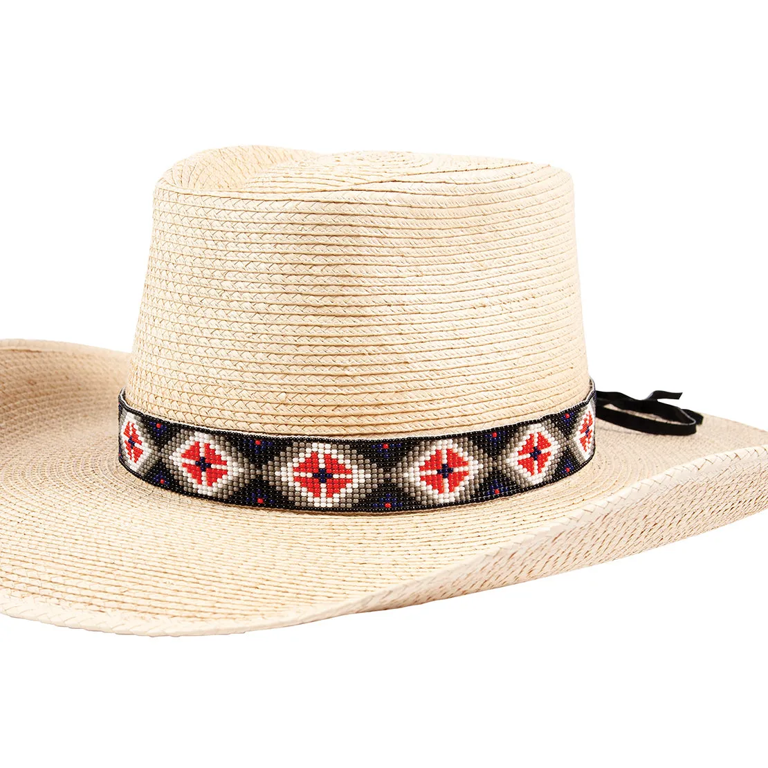 Hat Band 15 Bead Suede Tie End