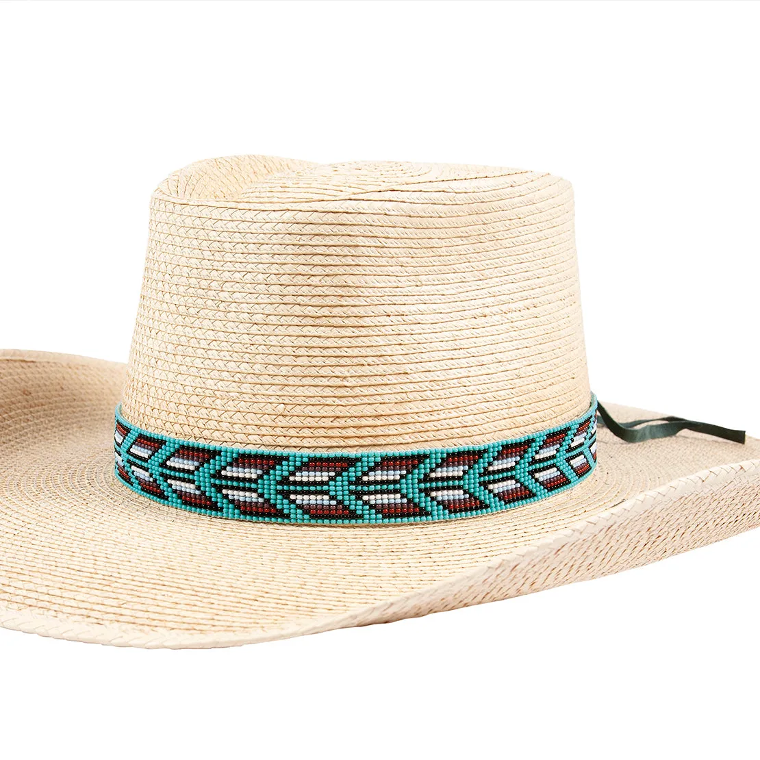 Hat Band 15 Bead Suede Tie End