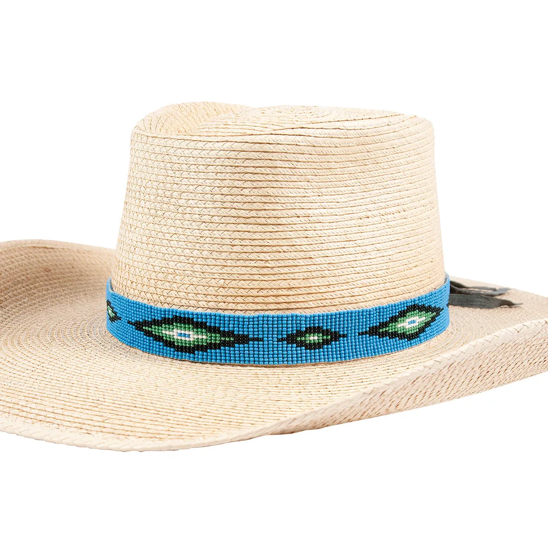 Hat Band 15 Bead Suede Tie End