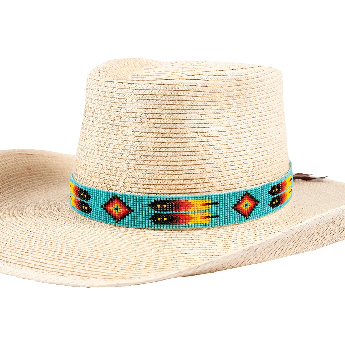 Hat Band 15 Bead Suede Tie End
