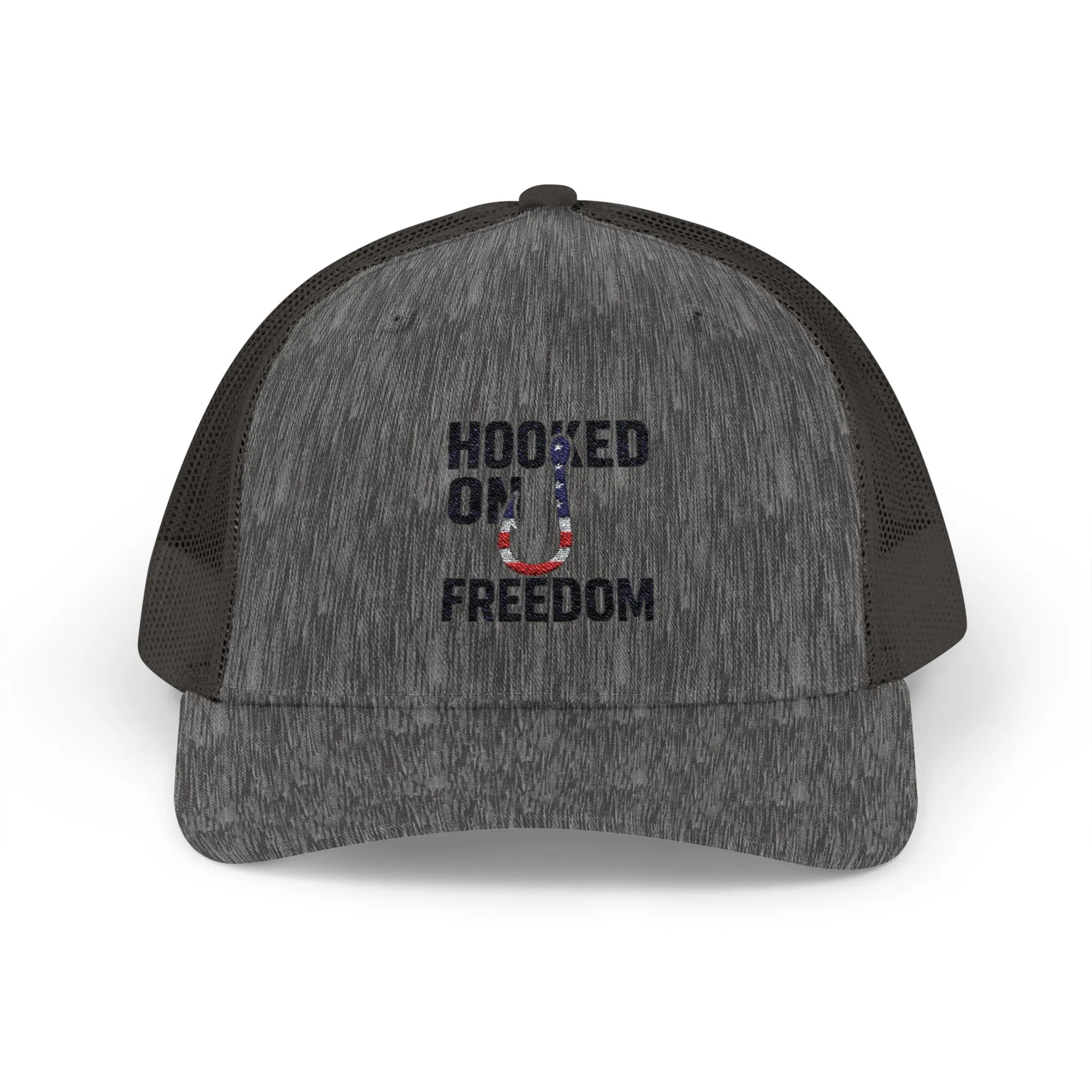 Hooked on Freedom Snapback Cap - Trendy Mesh Hat, Patriotic Gift, Outdoor Wear, Summer Style, Freedom Lovers
