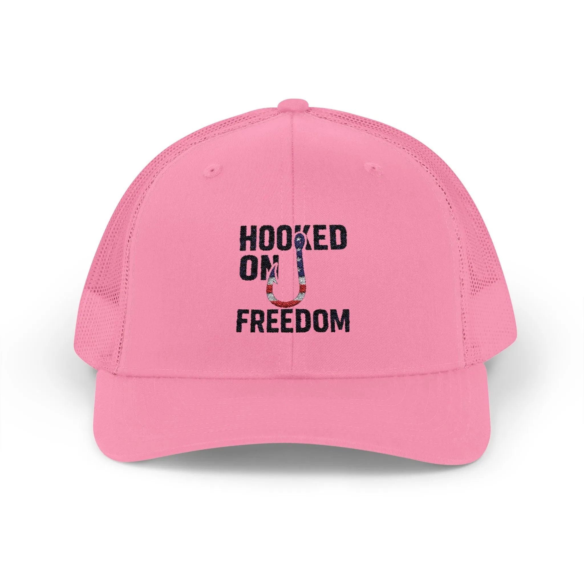Hooked on Freedom Snapback Cap - Trendy Mesh Hat, Patriotic Gift, Outdoor Wear, Summer Style, Freedom Lovers