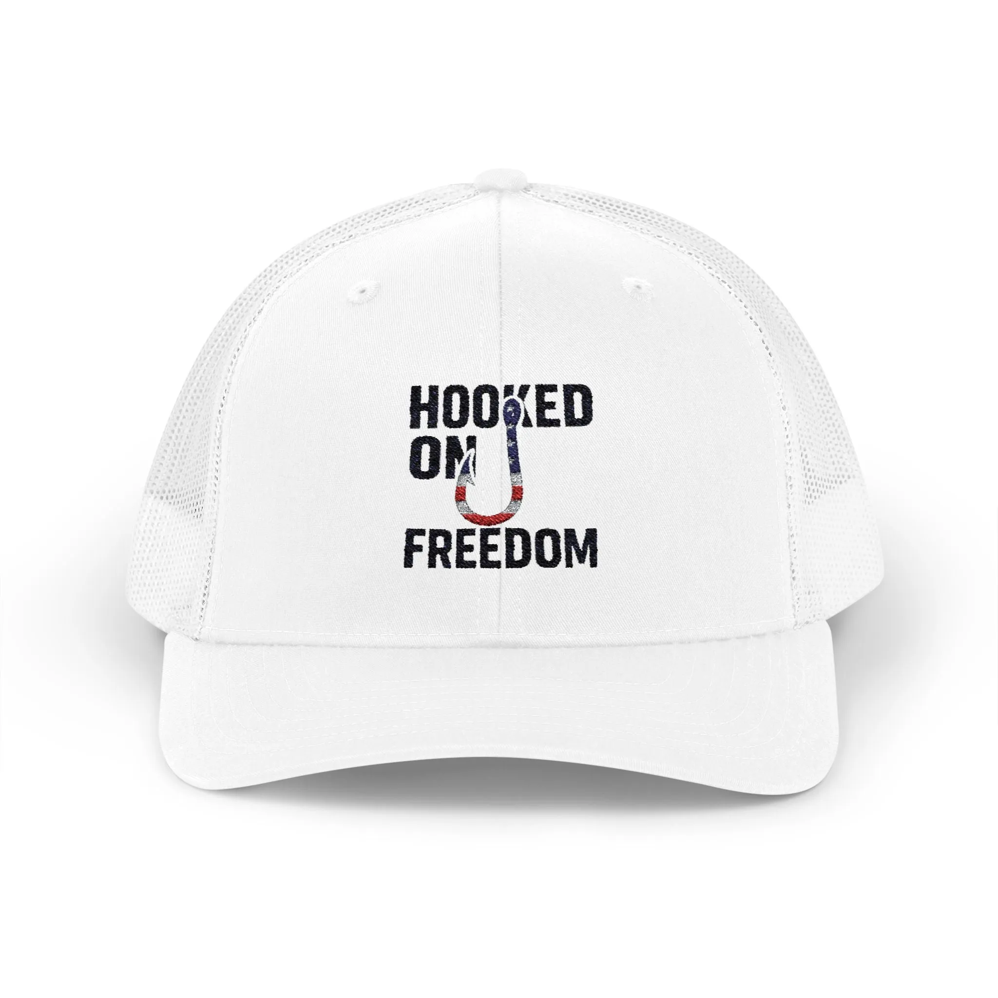 Hooked on Freedom Snapback Cap - Trendy Mesh Hat, Patriotic Gift, Outdoor Wear, Summer Style, Freedom Lovers