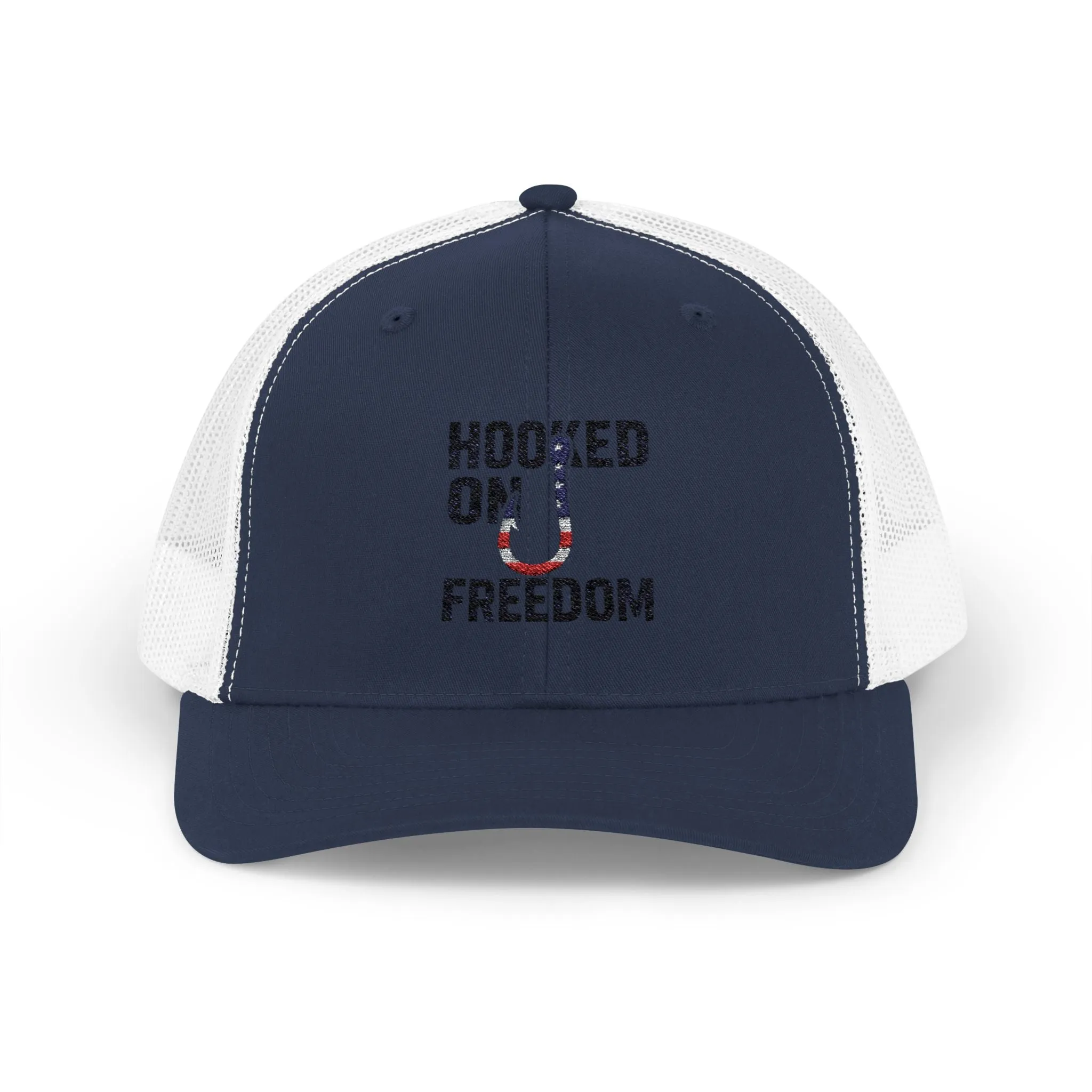 Hooked on Freedom Snapback Cap - Trendy Mesh Hat, Patriotic Gift, Outdoor Wear, Summer Style, Freedom Lovers
