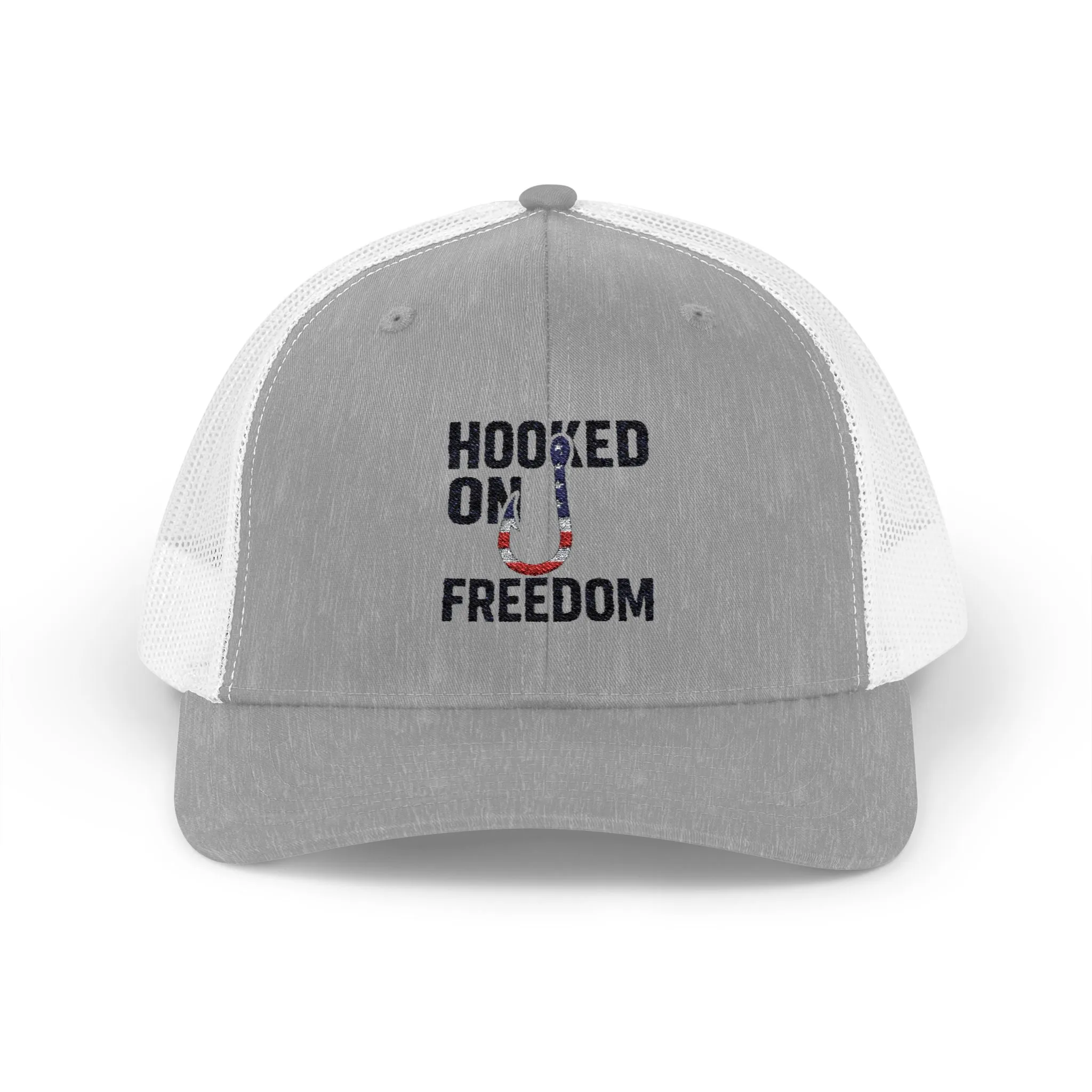 Hooked on Freedom Snapback Cap - Trendy Mesh Hat, Patriotic Gift, Outdoor Wear, Summer Style, Freedom Lovers