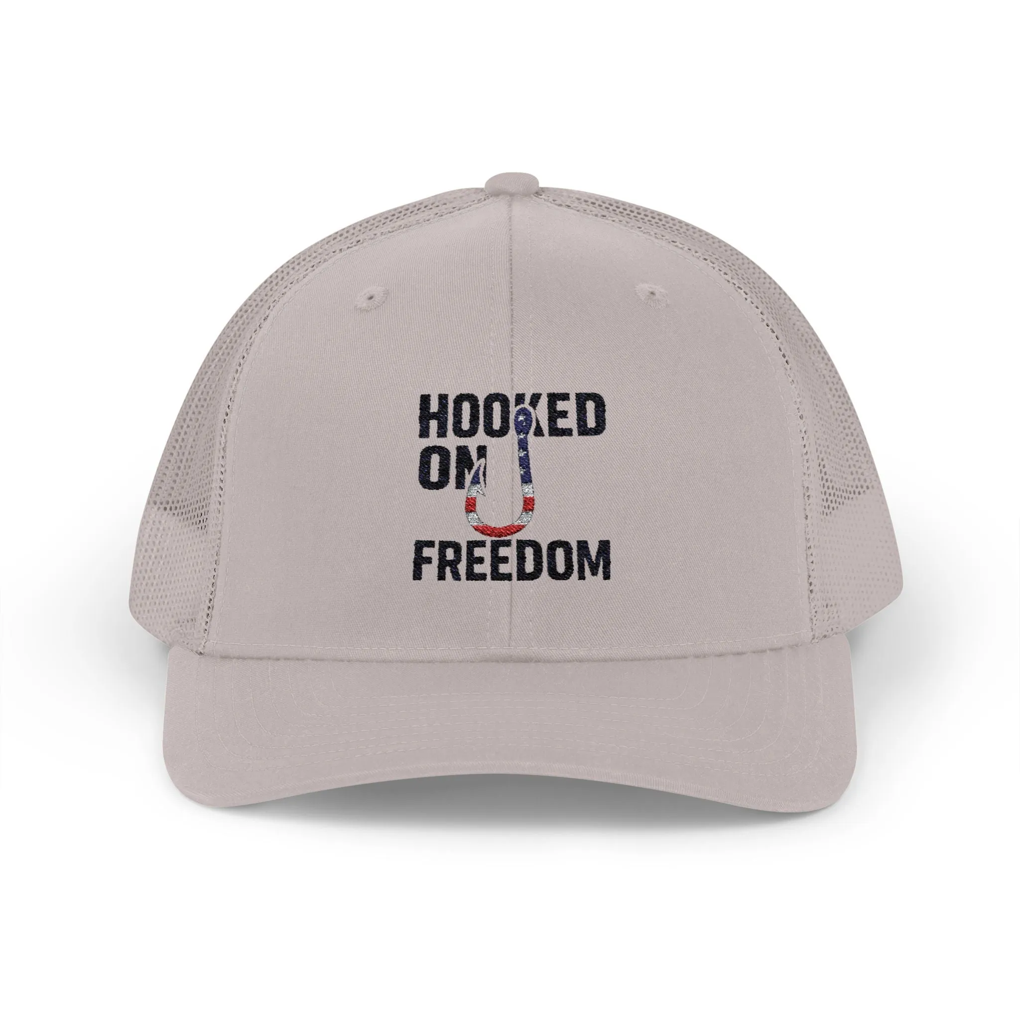 Hooked on Freedom Snapback Cap - Trendy Mesh Hat, Patriotic Gift, Outdoor Wear, Summer Style, Freedom Lovers