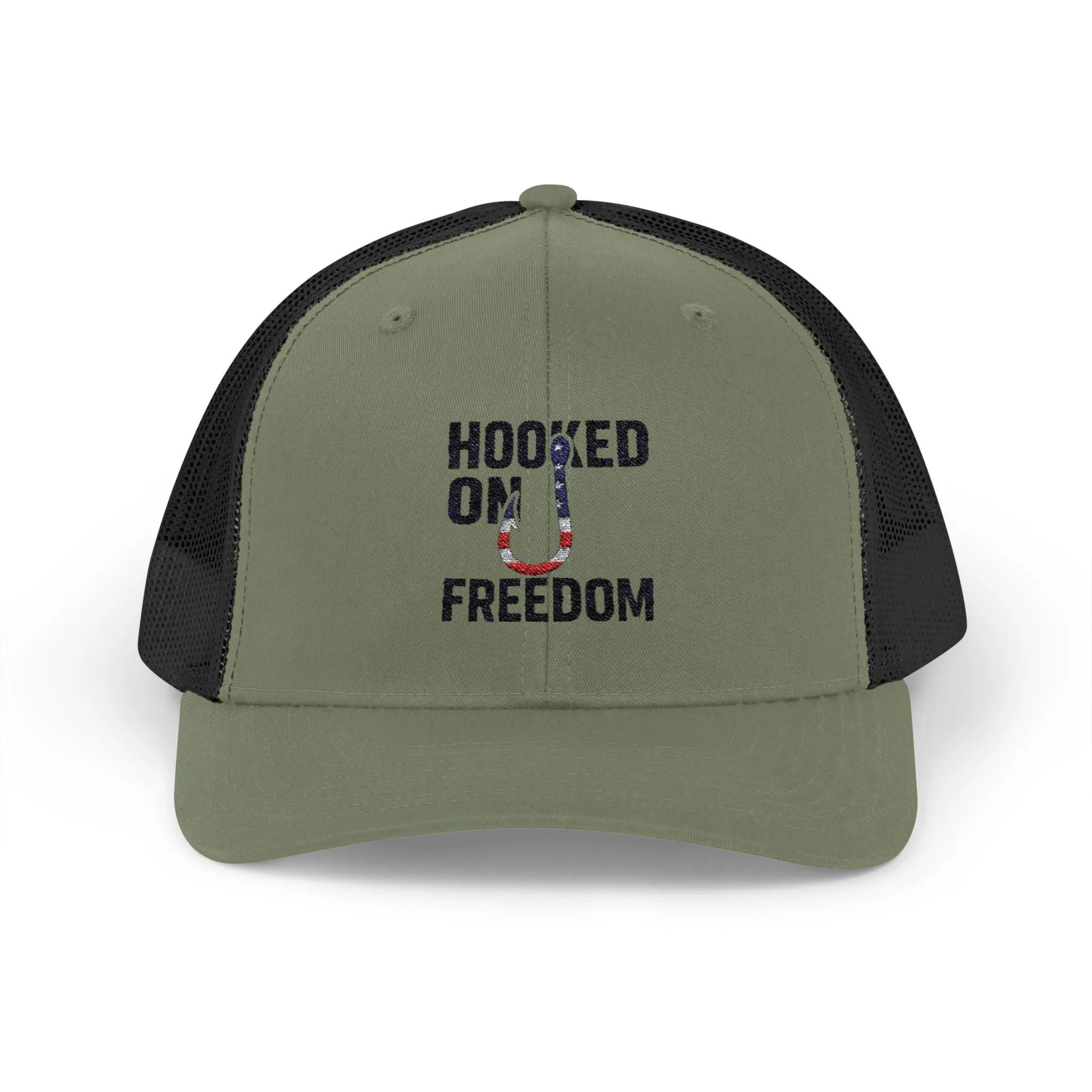Hooked on Freedom Snapback Cap - Trendy Mesh Hat, Patriotic Gift, Outdoor Wear, Summer Style, Freedom Lovers