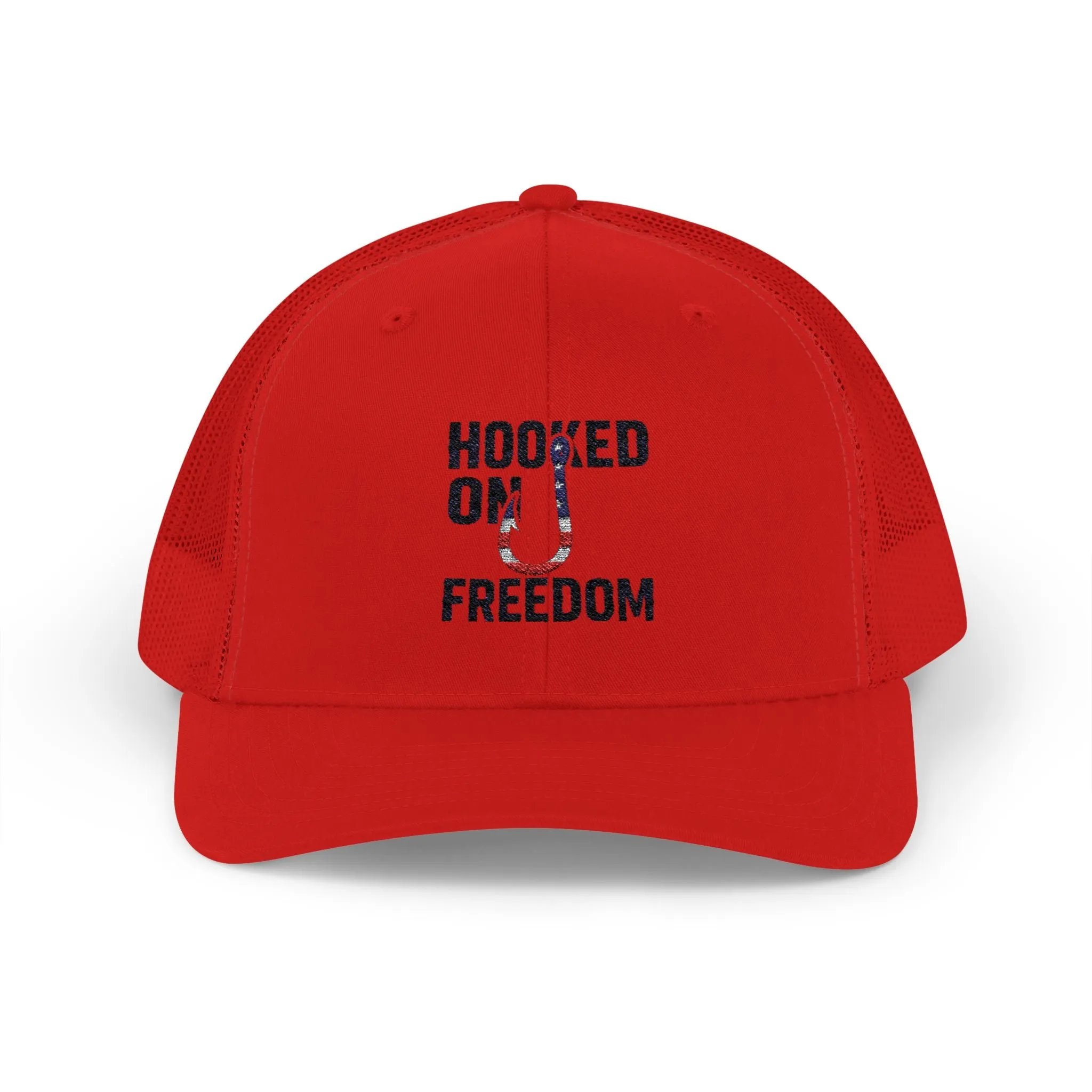 Hooked on Freedom Snapback Cap - Trendy Mesh Hat, Patriotic Gift, Outdoor Wear, Summer Style, Freedom Lovers