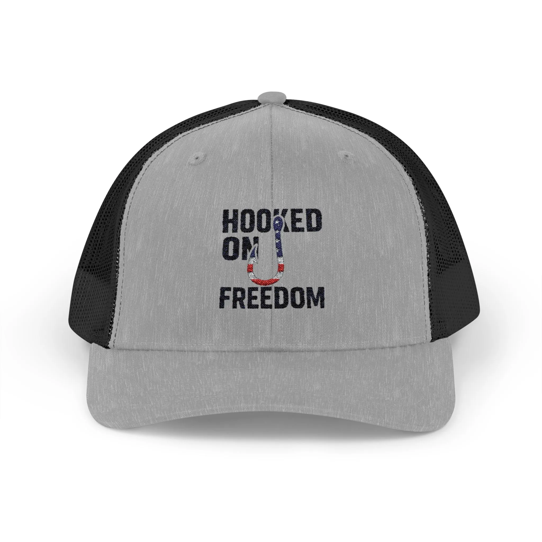 Hooked on Freedom Snapback Cap - Trendy Mesh Hat, Patriotic Gift, Outdoor Wear, Summer Style, Freedom Lovers