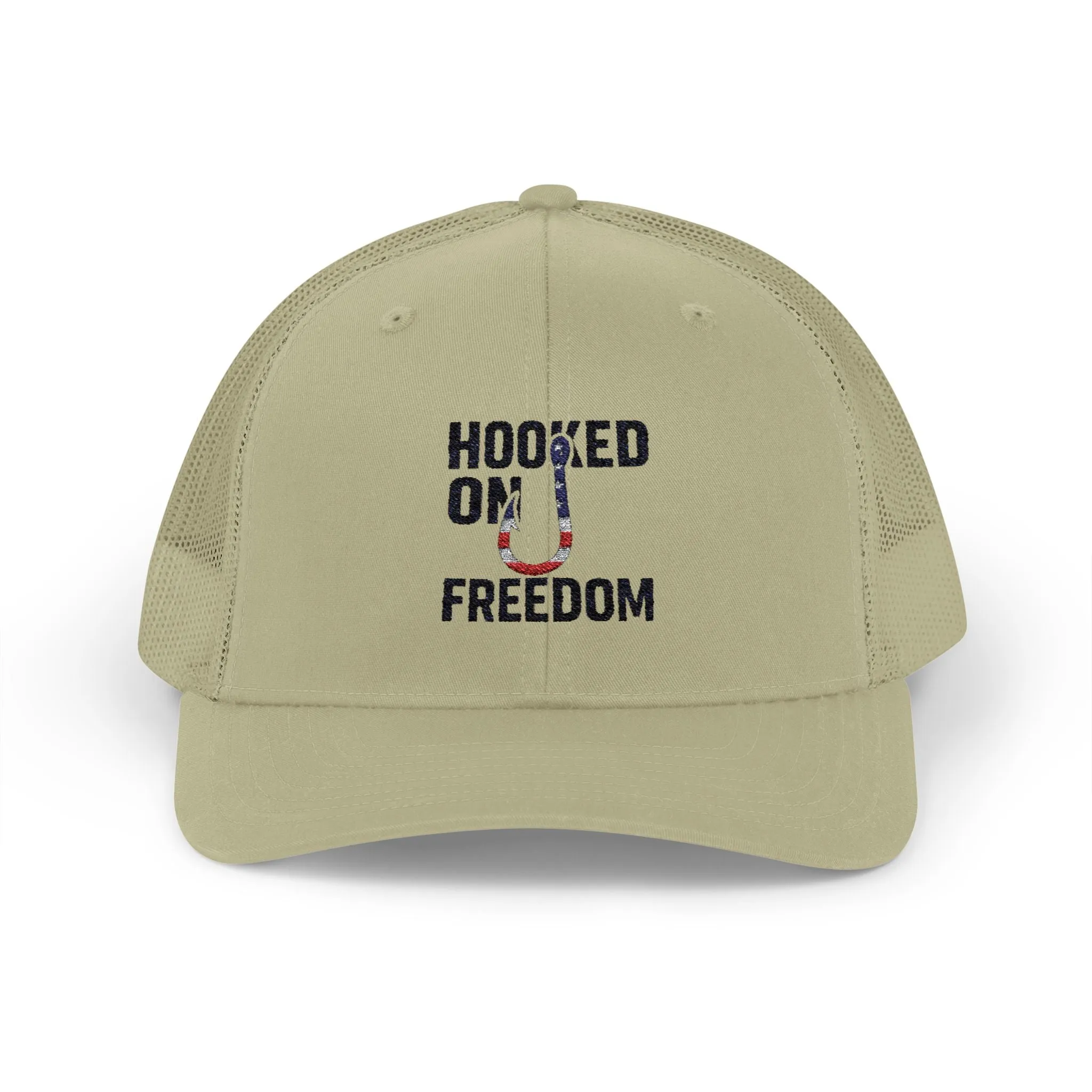 Hooked on Freedom Snapback Cap - Trendy Mesh Hat, Patriotic Gift, Outdoor Wear, Summer Style, Freedom Lovers