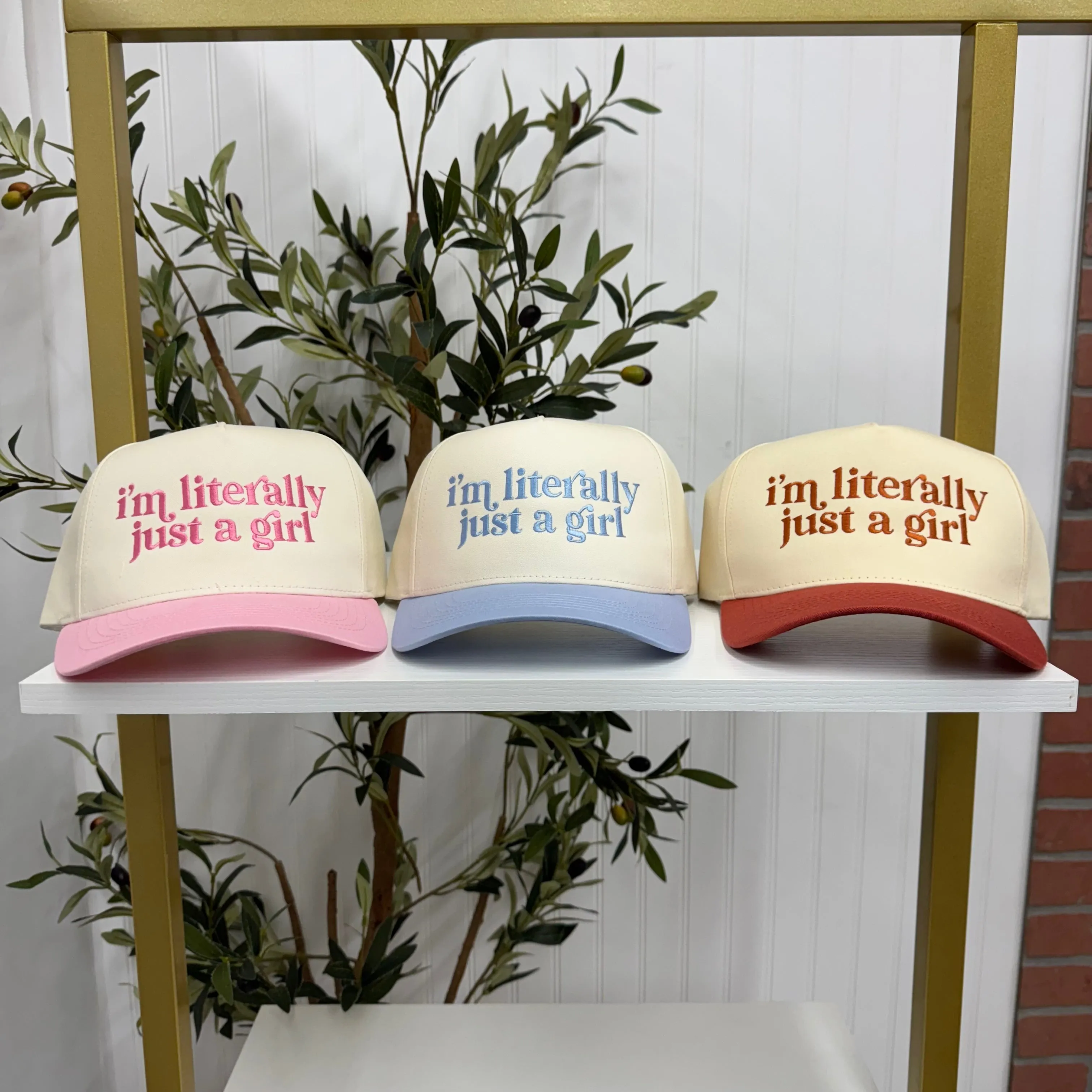 I’m Literally Just A Girl 5-Panel Two-Tone Spring Embroidered Baseball Cap